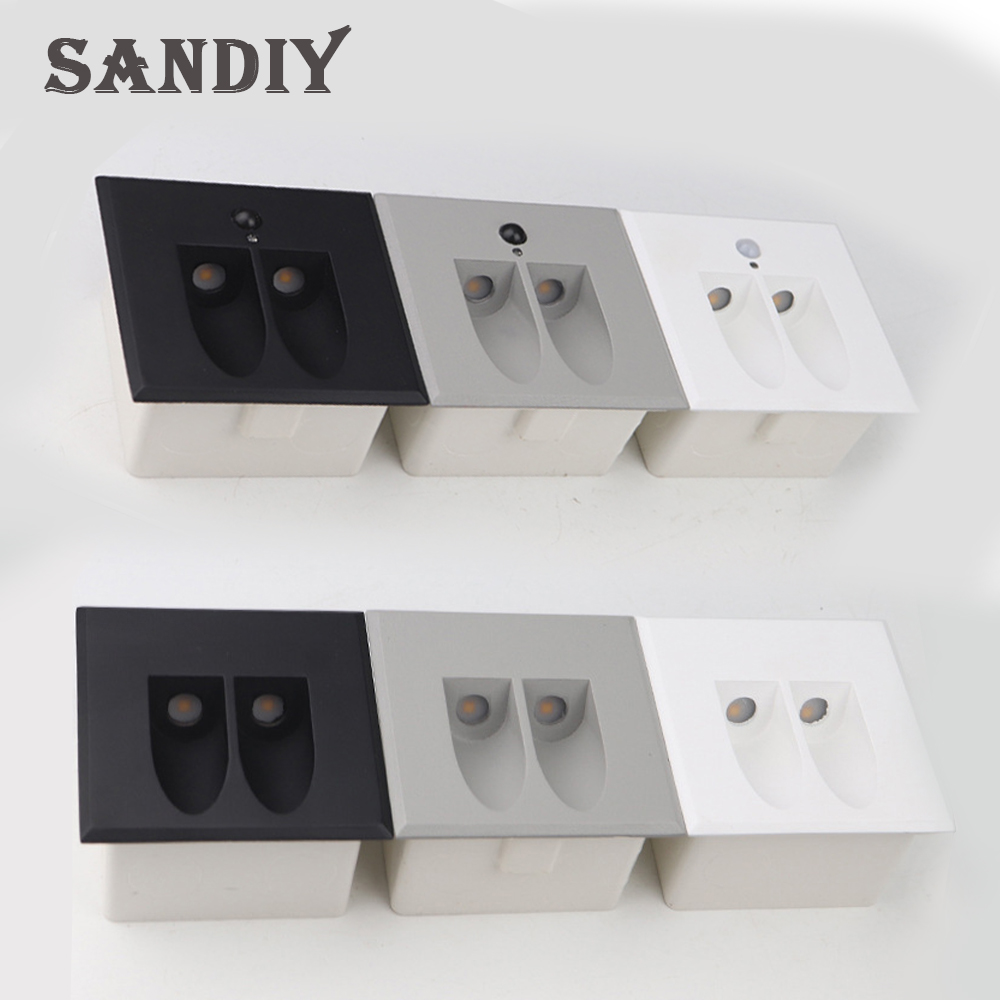 Outdoor Lighting Recessed - SANDIY Wodoodporna lampa ścienna z czujnikiem