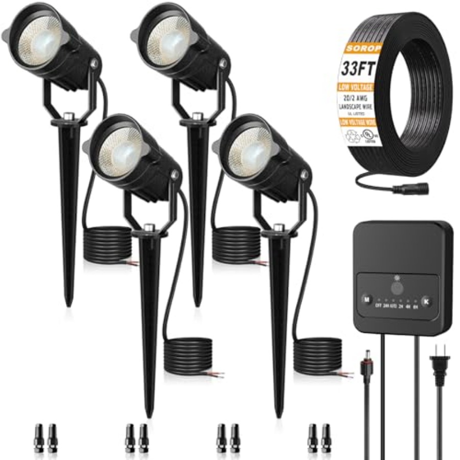 Outdoor Lighting Kit With Transformer - Zestaw oświetlenia ogrodowego, niskonapięciowe lampy ogrodowe