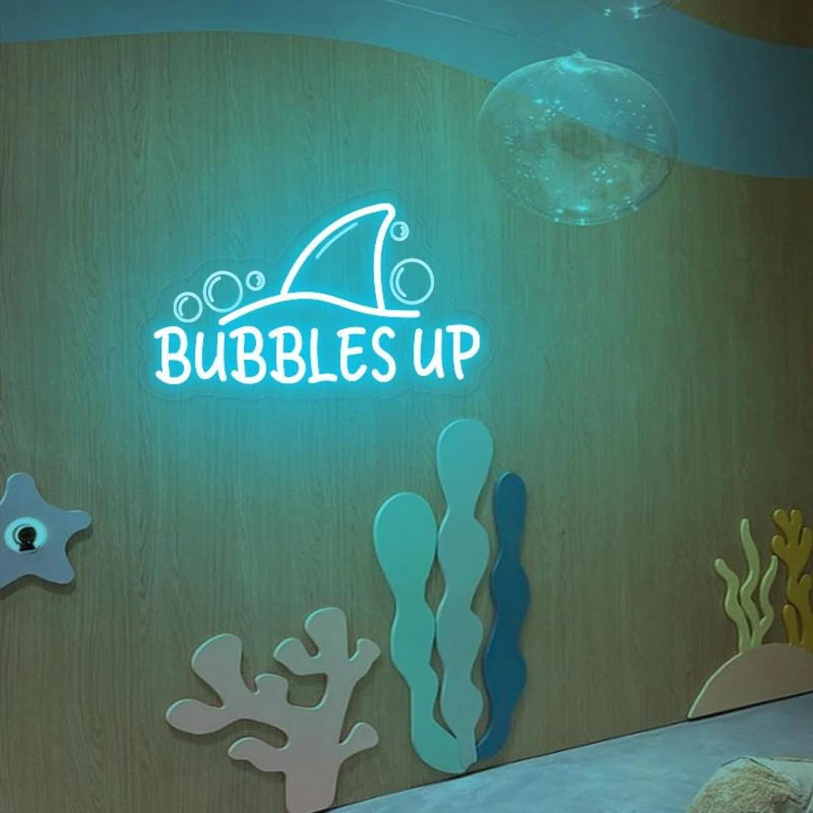 Outdoor Lighting Quotes - Neonowy szyld Bubbles Up, neonowa lampka