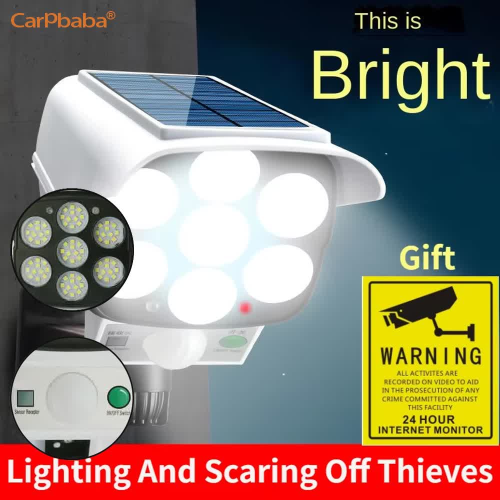 Outdoor Lighting With Motion Sensor - Zewnętrzna Solarna Lampa Bezpieczeństwa z Czujnikiem