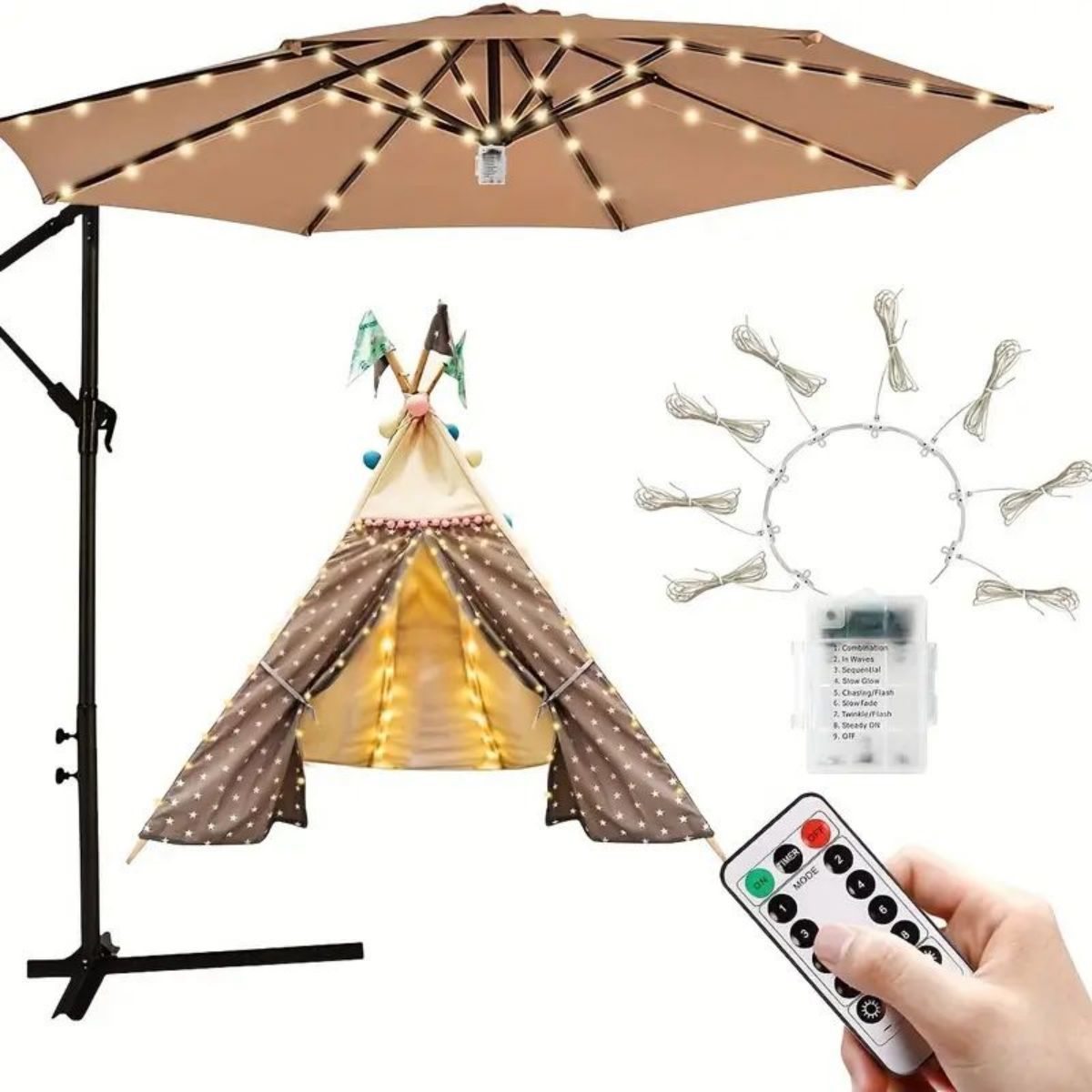 1 szt. Oświetlenie parasola na – Outdoor Lighting For Your Yard recenzja i cena