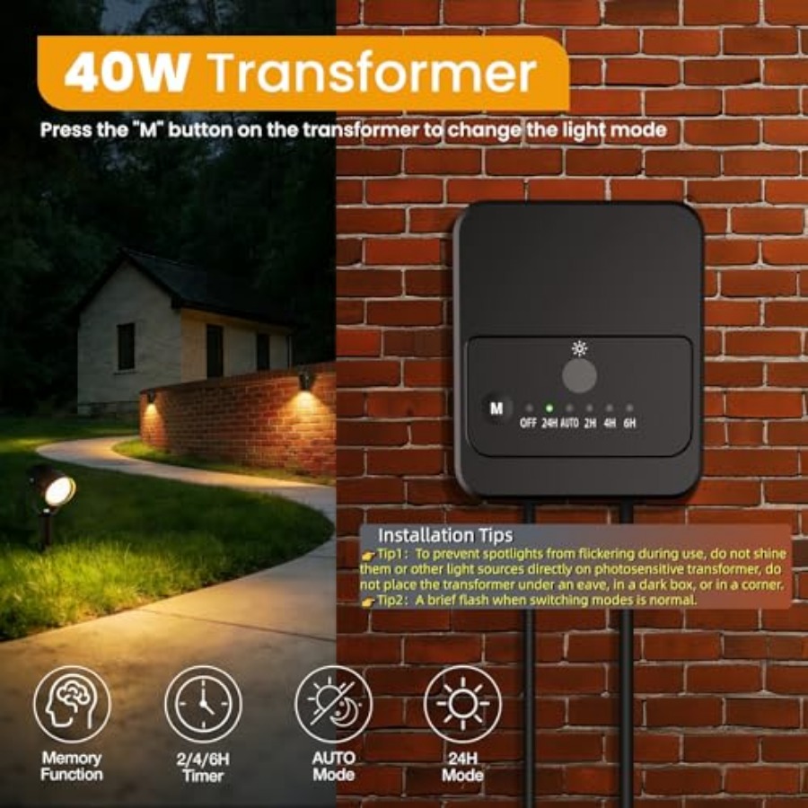 Zestaw oświetlenia ogrodowego, – Outdoor Lighting Kit With Transformer recenzja i cena