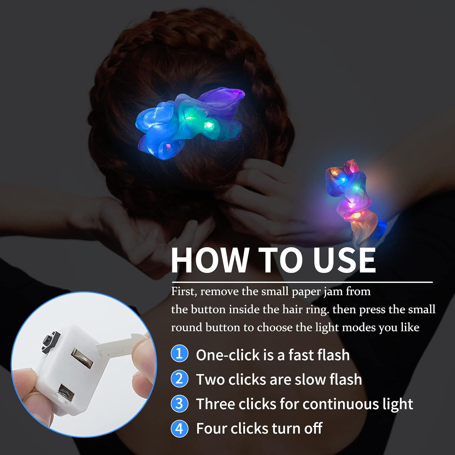6 szt. LED Gumki do włosów Świ – Outdoor Lighting Effects recenzja i cena