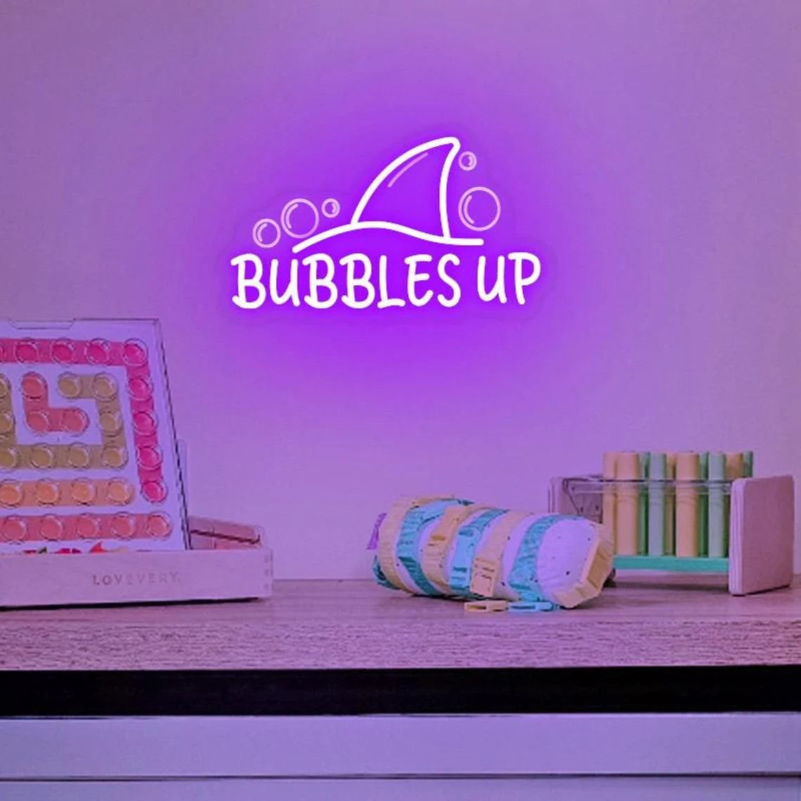 Neonowy szyld Bubbles Up, neon – Outdoor Lighting Quotes recenzja i cena
