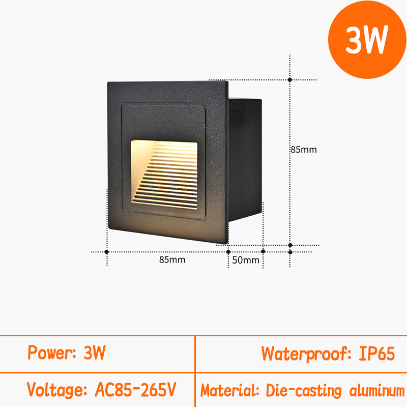 Lampa schodowa LED, kinkiet 3W – Outdoor Lighting Recessed recenzja i cena