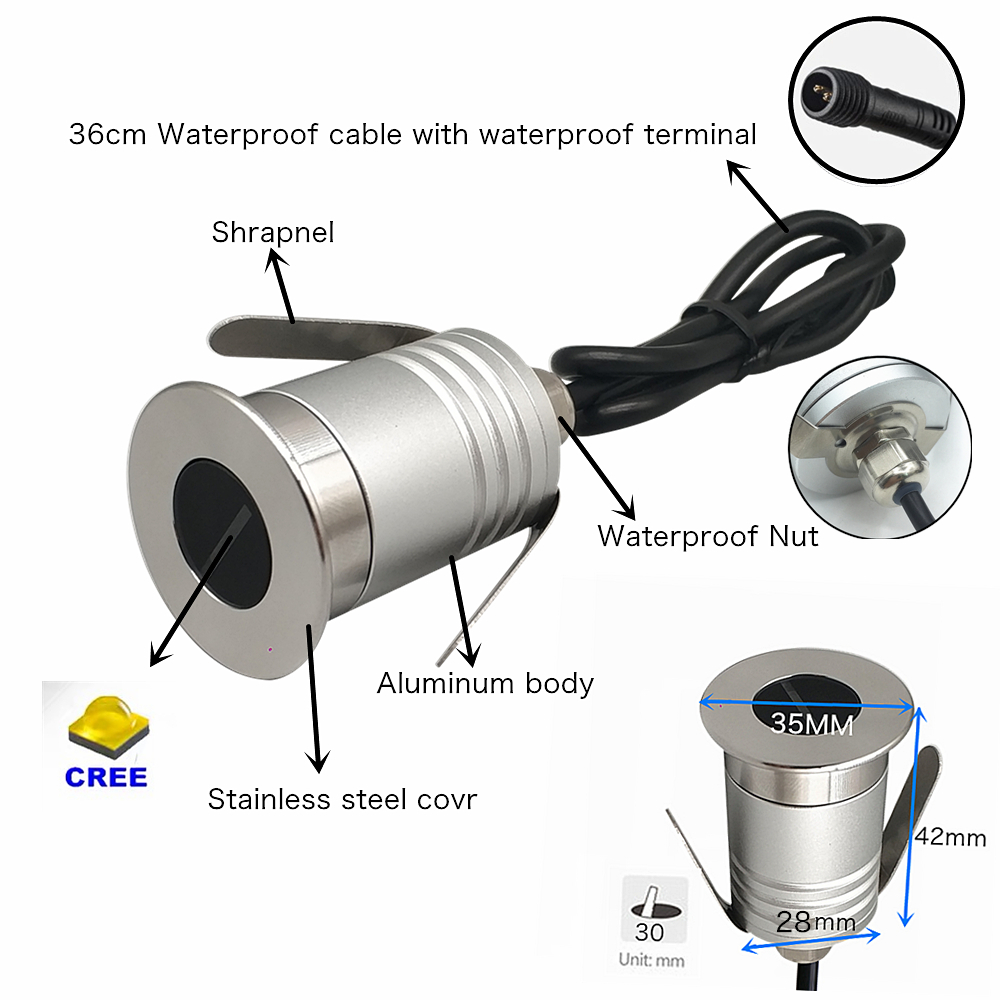 Outdoor 1W LED Underground Spo – Outdoor Lighting Recessed recenzja i cena