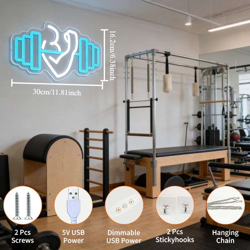 Neonowy znak LED z bicepsami i – Outdoor Lighting Quotes recenzja i cena