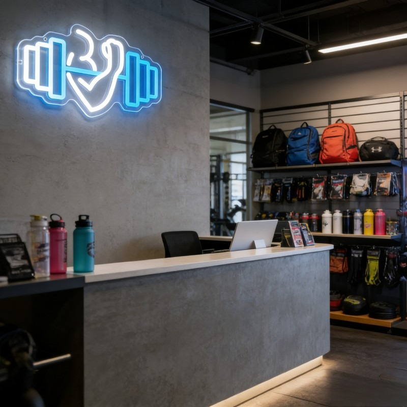 Neonowy znak LED z bicepsami i – Outdoor Lighting Quotes recenzja i cena