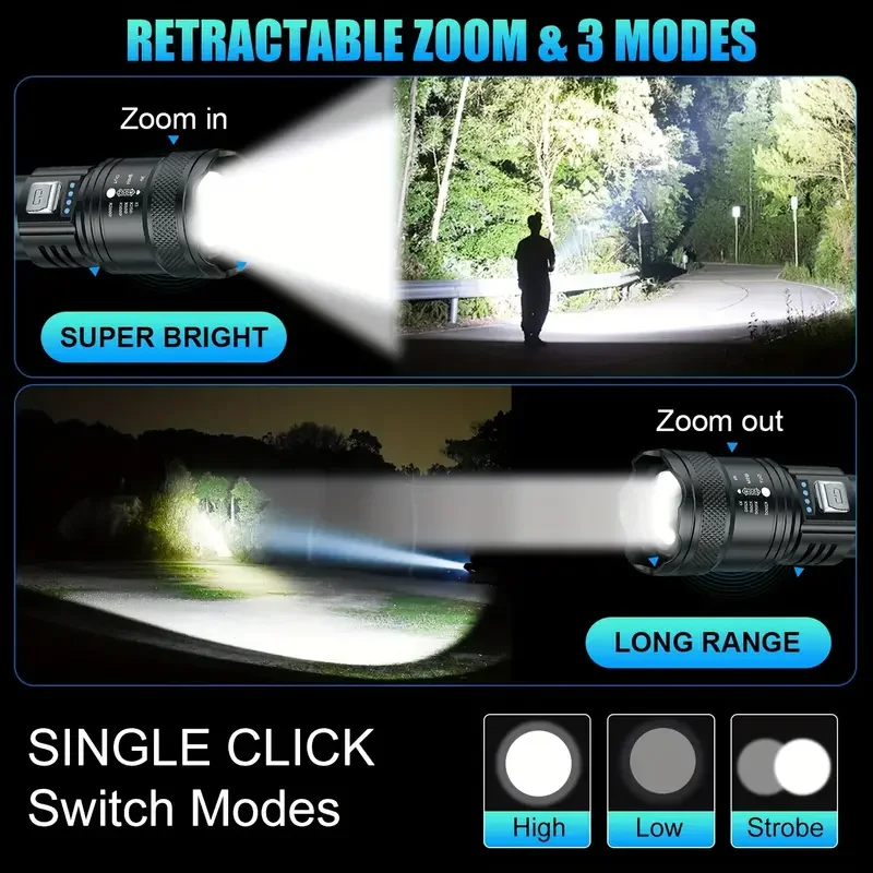 Latarka taktyczna LED 2000LM,  – Outdoor Lighting Ideas For Party recenzja i cena